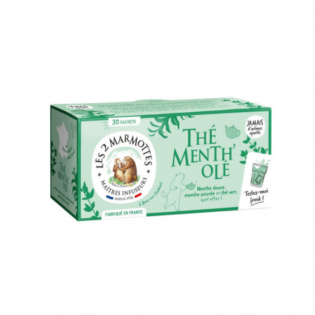 LES 2 MARMOTTES - Thé vert Menth'Olé - boite de 30 sachets Sonico.fr
