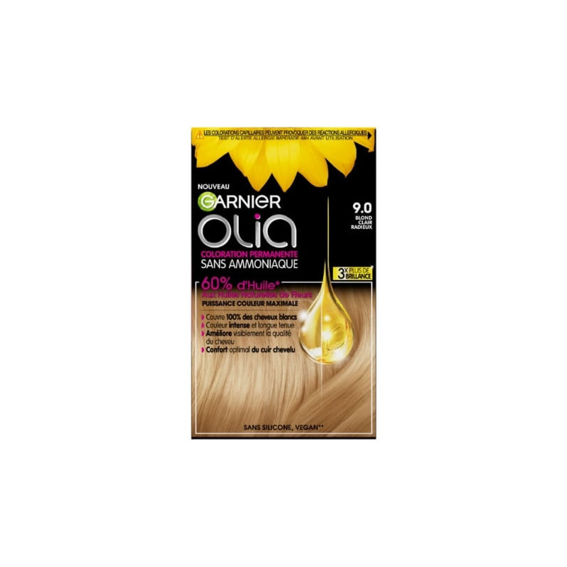 OLIA - 9.0 Blond Clair Radieux Coloration Cheveux Permanente Sans Amoniaque Sonico.fr