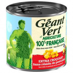 GEANT VERT - Maïs doux Extra Croquant sans résidu de pesticides - boite de 285 g net égoutté Sonico.fr