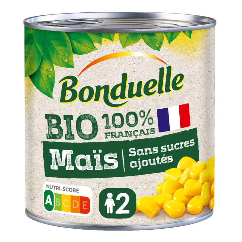 BONDUELLE - Maïs Bio sans sucres ajoutés - boîte de 285 g Sonico.fr