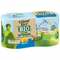 GEANT VERT - Maïs bio doux Sans sel Sans sucre ajouté - pack de 2 boites de 140 g net égoutté Sonico.fr