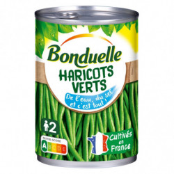 BONDUELLE - Haricots verts extra-fins cuits à la vapeur - boîte de 220 g Sonico.fr
