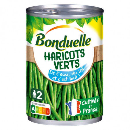 BONDUELLE - Haricots verts extra-fins cuits à la vapeur - boîte de 220 g Sonico.fr