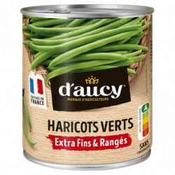 D'AUCY - Haricots verts extra fins et rangés - boîte de 440 g Sonico.fr