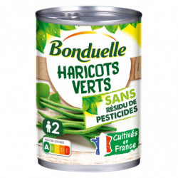 BONDUELLE - Haricots verts extra-fins sans résidu de pesticides - boîte de 220 g Sonico.fr