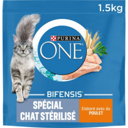 PURINA ONE - Croquettes pour chat Stérilisé au Poulet - sac de 1,5 kg Sonico.fr