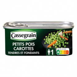 CASSEGRAIN - Petits Pois Carottes tendres et fondants - boîte de 130 g Sonico.fr