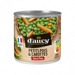 D'AUCY - Petits Pois Carottes extra fins - boîte de 265 g Sonico.fr