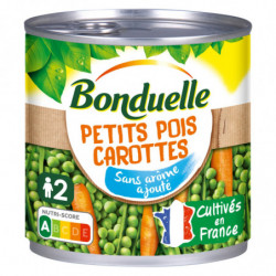 BONDUELLE - Petits Pois Carottes sans arôme ajouté - boîte de 265 g Sonico.fr