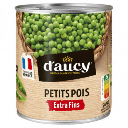D'AUCY - Petits pois extra fins - boîte de 560 g Sonico.fr