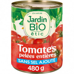 JARDIN BIO ETIC - Tomates pelées entières Bio Sans sel ajouté - pot de 400 g Sonico.fr