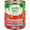 JARDIN BIO ETIC - Tomates pelées entières Bio Sans sel ajouté - pot de 400 g Sonico.fr