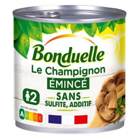 BONDUELLE - Champignons émincés sans sulfite et sans additif - boîte de 230 g Sonico.fr