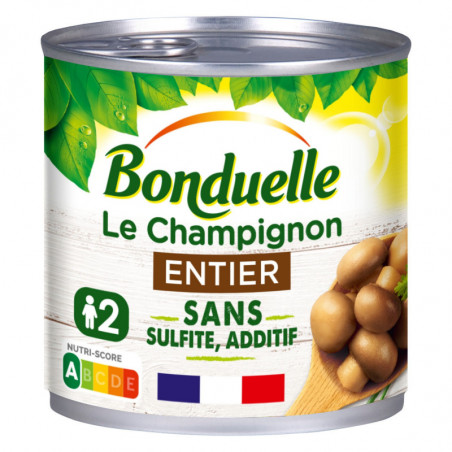 BONDUELLE - Champignons entiers sans sulfite et sans additif - boîte de 230 g Sonico.fr