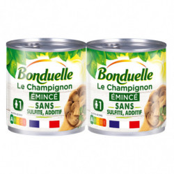 BONDUELLE - Champignons émincés sans sulfite et sans additif - pack de 2 boîtes de 115 g Sonico.fr