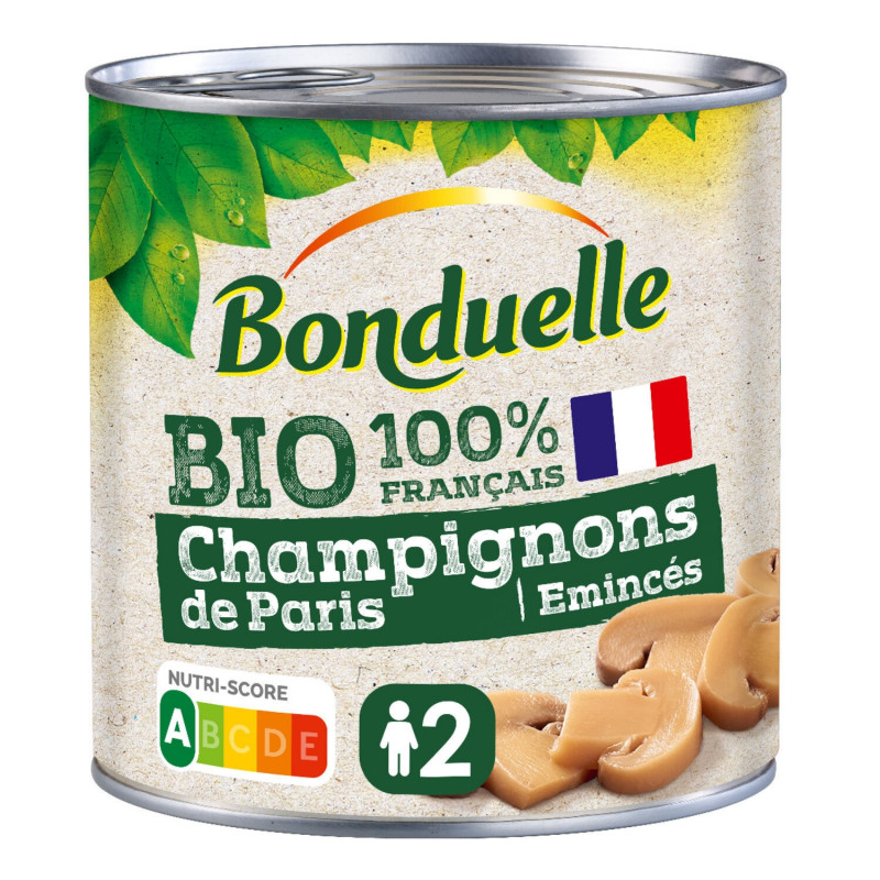 BONDUELLE - Champignons de Paris émincés Bio - boîte de 230 g Sonico.fr