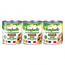 BONDUELLE - Champignon entier - pack de 3 boites de 115 g Sonico.fr