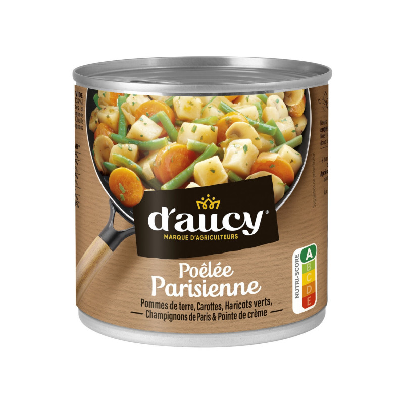 D'AUCY - Légumes cuisinés Poêlée Parisienne - boîte de 290 g Sonico.fr