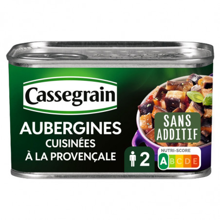 CASSEGRAIN - Aubergines cuisinées à la provençale - boîte de 375 g Sonico.fr