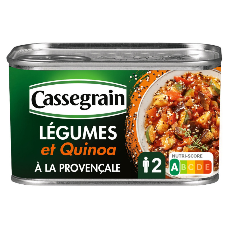 CASSEGRAIN - Légumes et Quinoa cuisinés à la provençale - boîte de 375 g Sonico.fr