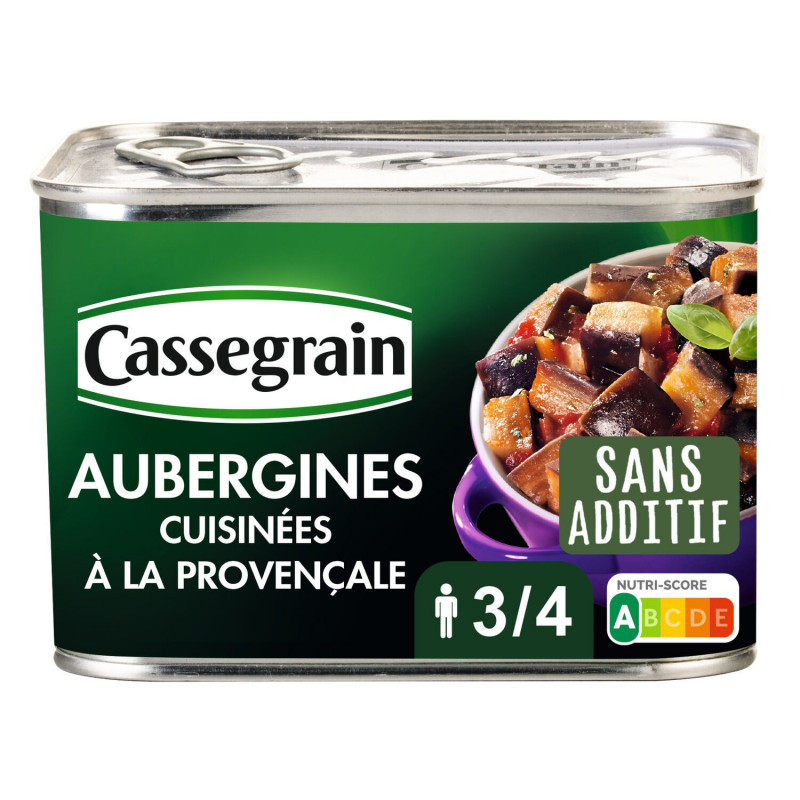 CASSEGRAIN - Aubergines cuisinées à la provençale - boîte de 660 g Sonico.fr