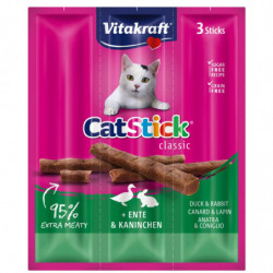 VITAKRAFT - CatStick Classic Canard Lapin Friandise pour chat sticks - paquet de 3 sticks - 18 g Sonico.fr