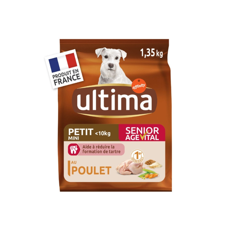 ULTIMA - Croquettes Poulet Chien Mini Senior Agevital - Paquet de 1,35 kg Sonico.fr