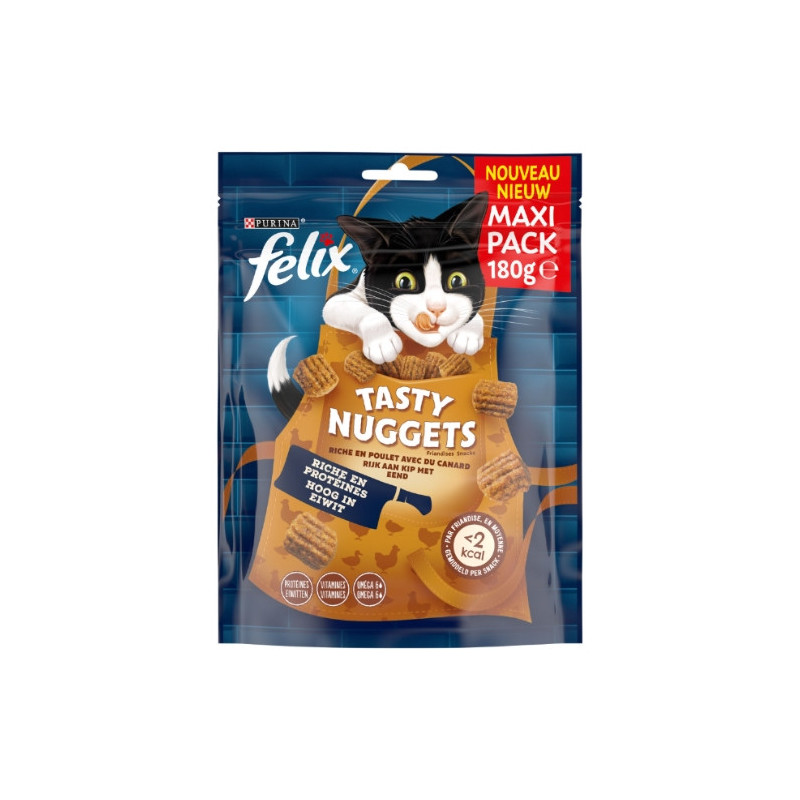 FELIX - Tasty Nuggets Friandise pour chat Poulet Canard - paquet de 180 g Sonico.fr
