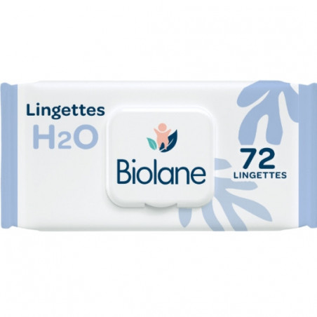 BIOLANE - H2O Lingettes Bébé épaisses biodégradables - sachet de 72 lingettes Sonico.fr