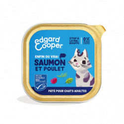 EDGARD COOPER - Pâtée pour chat saumon et poulet - boîte de 85 g Sonico.fr