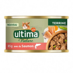 ULTIMA NATURE - Pâtée pour chat Adulte en terrine au saumon - boîte de 85 g Sonico.fr