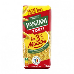 PANZANI - Torti Pâtes Cuisson 3 minutes - paquet de 1 Kg Sonico.fr