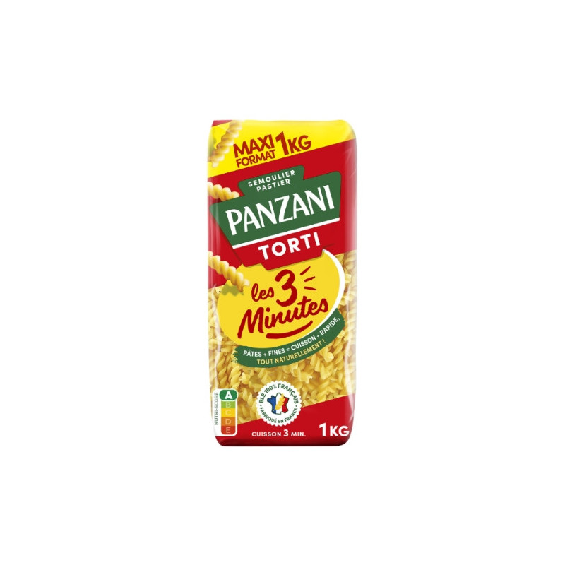 PANZANI - Torti Pâtes Cuisson 3 minutes - paquet de 1 Kg Sonico.fr