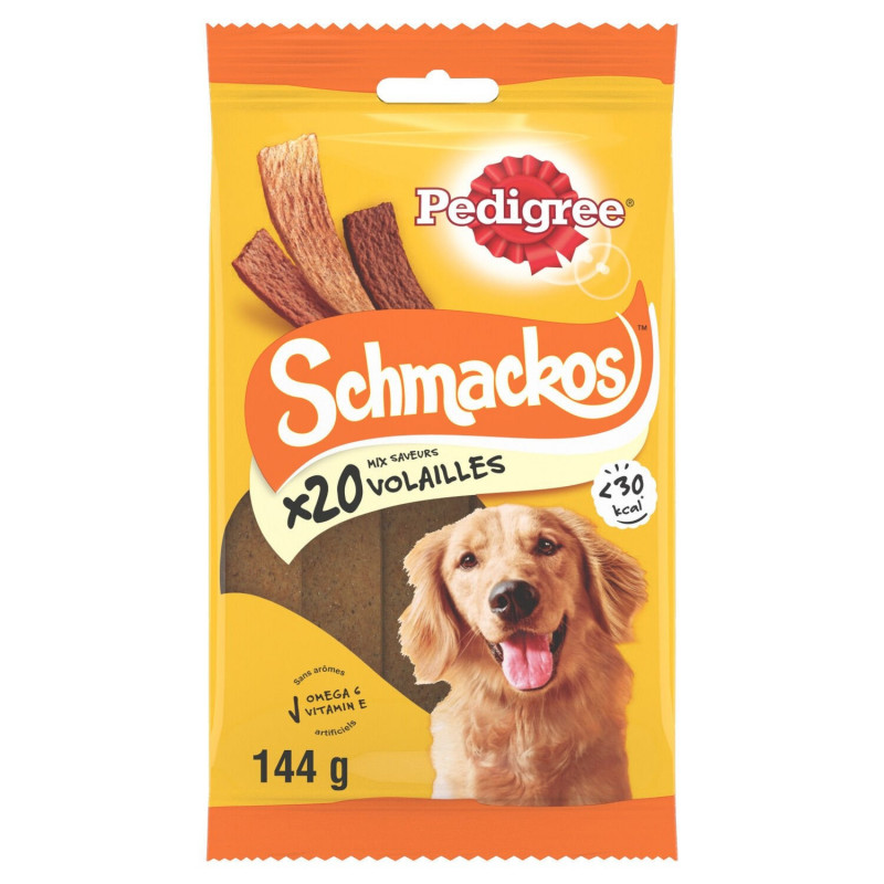 PEDIGREE - Schmackos Récompense pour chien saveur volaille - sachet de 144 g Sonico.fr