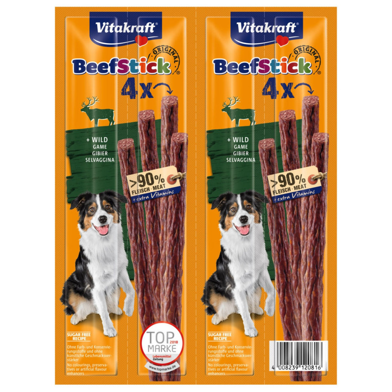 VITAKRAFT - BeefSticks Bâtonnet pour chien de buf - pack de 2 sachets de 48 g Sonico.fr