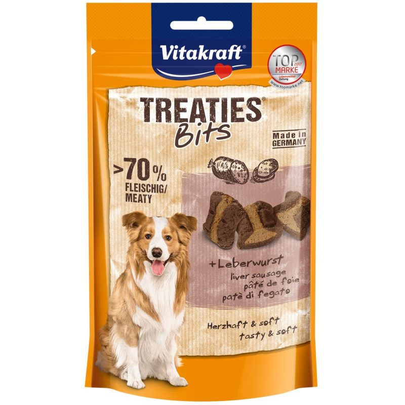 VITAKRAFT - Treaties Bits biscuit pâté de foie Récompense pour chien - sachet de 120 g Sonico.fr