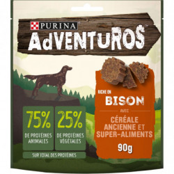 PURINA - Adventuros Bison aux céréales anciennes Récompense pour chien - sachet de 90 g  Sonico.fr