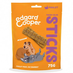 EDGARD COOPER - Sticks au Poulet Strips pour Chiens Adultes - sachet de 75 g Sonico.fr