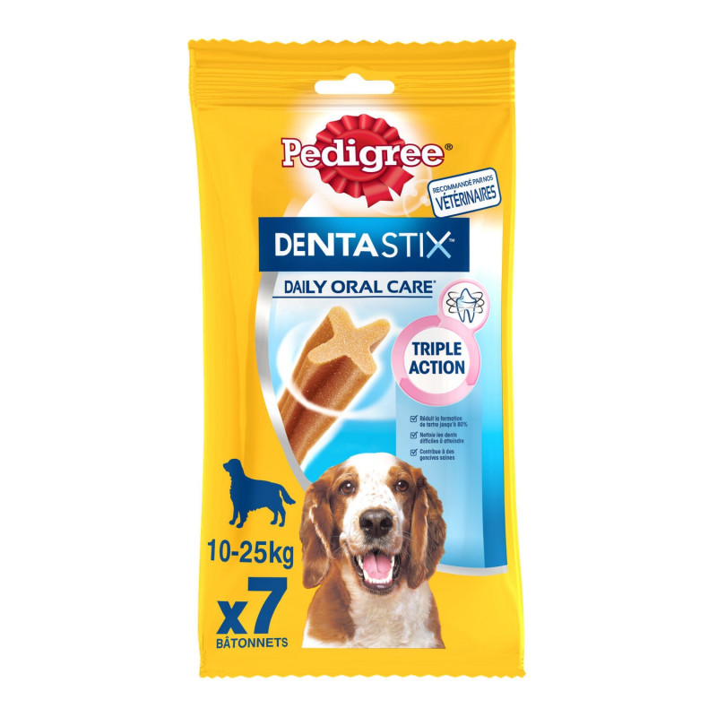 PEDIGREE - Dentastix Récompense pour chien moyens batonnets - sachet de 7 - 180 g Sonico.fr