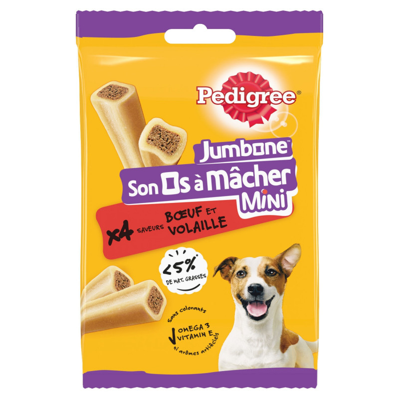 PEDIGREE - Jumbone Son Os à Macher Recompenses pour Petit Chien - sachet de 4 - 160 g Sonico.fr