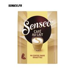 SENSEO Café au Lait 16 dosettes 168 g. Paquet original visible sur Sonico.fr