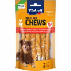 VITAKRAFT - Os bâtonnet poulet pour chien Delicious Chews - sachet de 6 os Sonico.fr