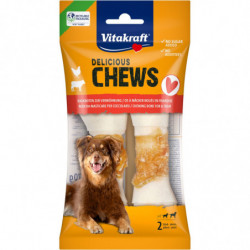 VITAKRAFT - Os noués poulet pour chien Medium et Maxi Delicious Chews - sachet de 2 os Sonico.fr