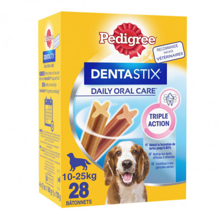 PEDIGREE - Dentastix Récompense pour chien médium batonnets - sachet de 28 sticks - 720 g Sonico.fr