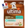 ULTIMA - Light au poulet Croquettes pour chien Adulte mini - sac de 1,35 kg Sonico.fr
