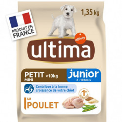 ULTIMA - Junior au poulet Croquettes pour chien mini - sac de 1,35 kg Sonico.fr