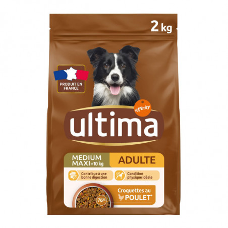 ULTIMA - Adulte au poulet Croquettes pour chien medium maxi - sac de 2 kg Sonico.fr