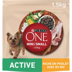 PURINA ONE - Active au poulet Croquettes pour chien Adulte mini - sac de 1,5 kg Sonico.fr