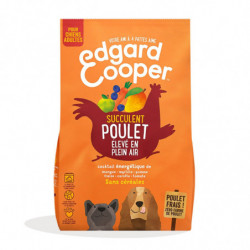 EDGARD COOPER - Succulent Poulet sans céréales Croquettes pour chien Adulte - sac de 1 kg Sonico.fr