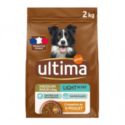 ULTIMA - Light Adulte au poulet Croquettes pour chien medium maxi - sac de 2 kg Sonico.fr